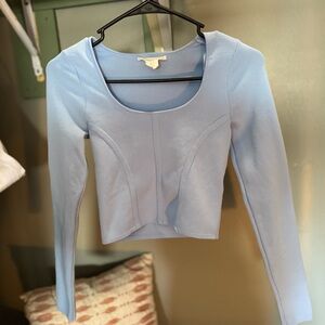 Light Blue Long Sleeve Women's Top